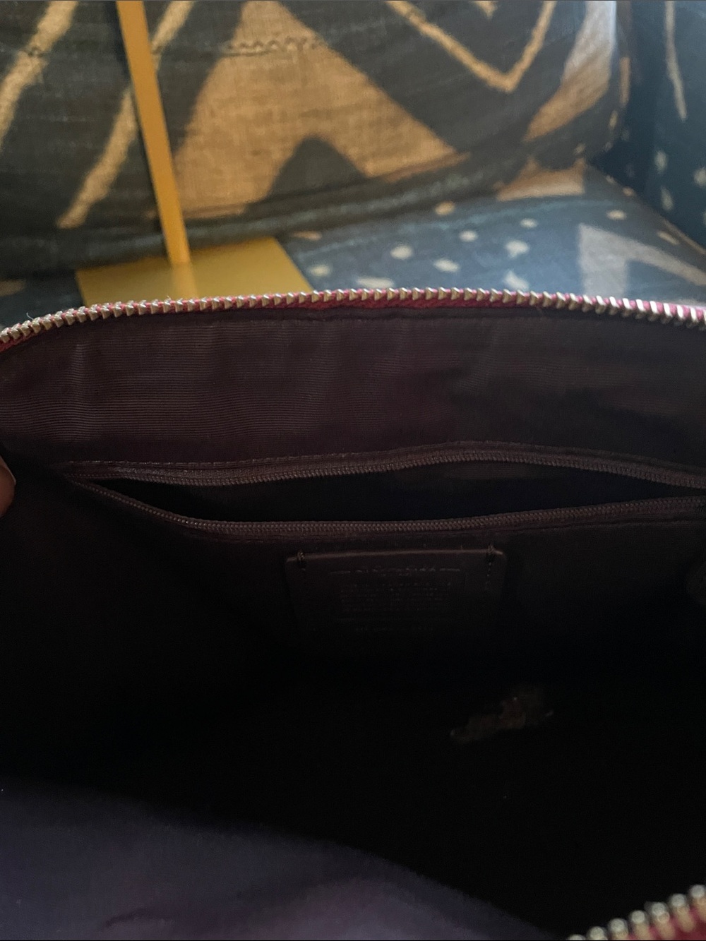 Coach Brown Signature Satchel with Pink Trim and Strap - Picture 8 of 11